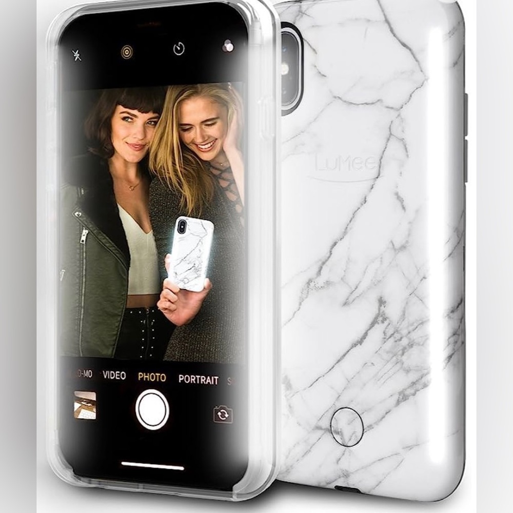 LuMee Duo Instafame Selfie Case - Front & Back LED Lighting, iPhone X &iPhone Xs